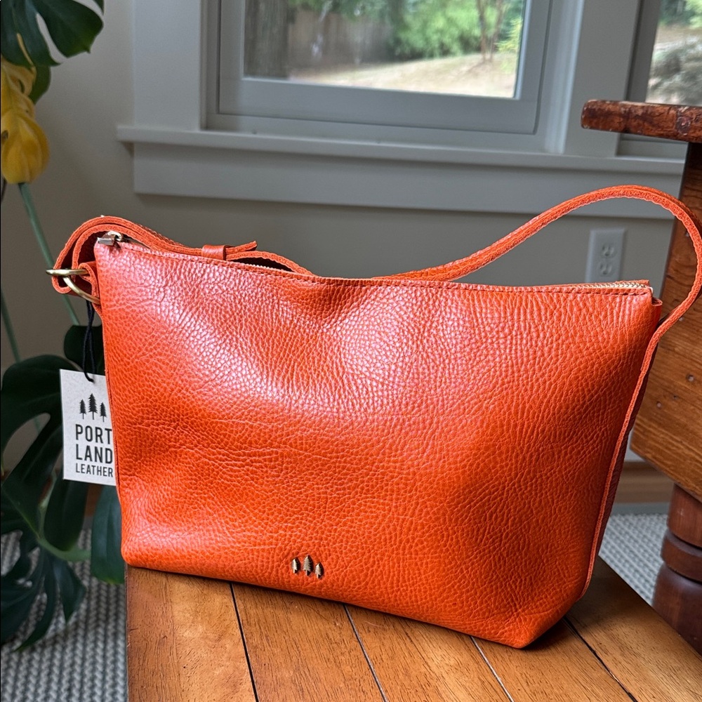 Portland Leather Vibrant Orange Shoulder Bag
